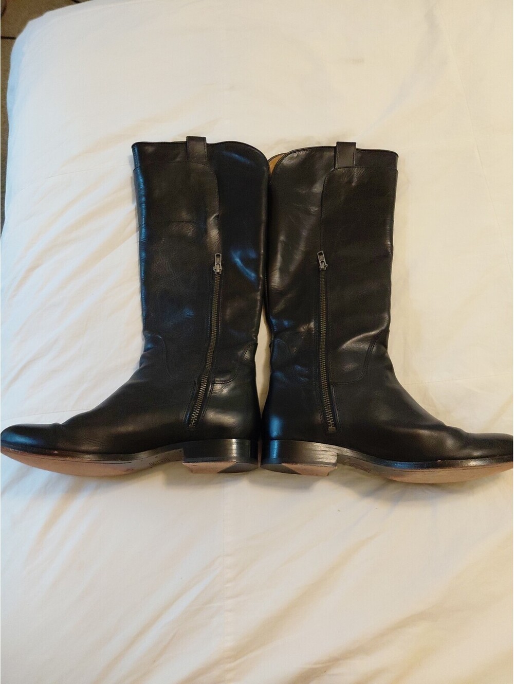 FRYE Tall Black Classic Genuine Leather Riding Boots EUC 8 Made In Mexico ##644